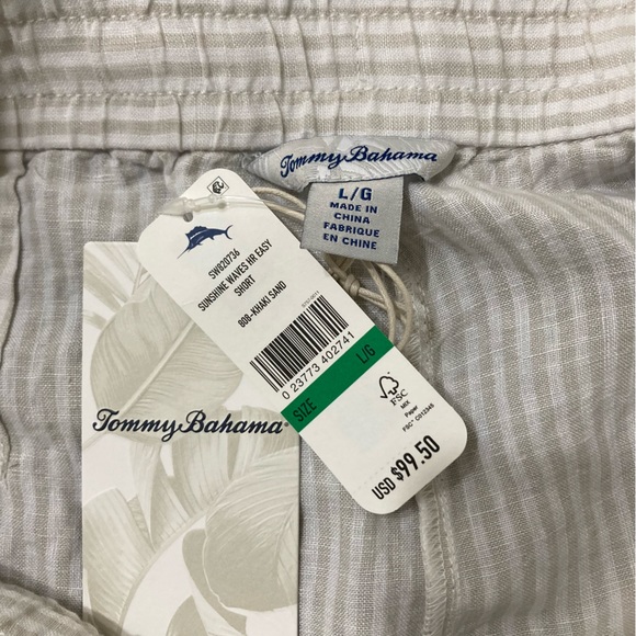 Tommy Bahama Linen Shorts Sunshine Waves 100% Linen NO TAG Size L - Picture 5 of 9